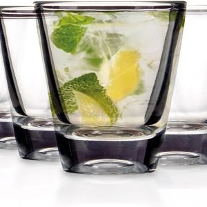 Premier Housewares Euri 25ml Shot Glasses Set of 6 | Reusable Clear Shot Glass for Vodka Shots, Rum, Brandy, Jello Shots | Heavy Base Shot Glass Set for Home Bar, Pub, Event, Party