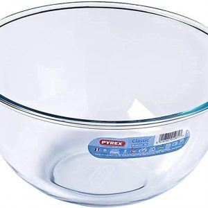 Pyrex Glass Mixing Bowl 2 Litre – 24(Dia)cm, Clear, Can be used for Heating Delicate Ingredients & Sauces – Microwave, Conventional Oven & Dishwasher Safe, P585