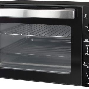 Quest 35399 20L Mini Countertop Oven 1500W / Multifunction Cooking Grill, Bake, Toast, Rotisserie, and Convection/Adjustable Temperature / 60 Mins Timer & Auto Shut Off with Bell