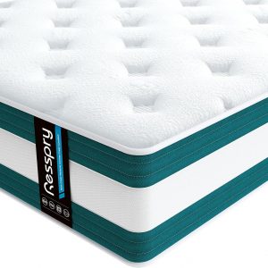 Resspry Double Mattresses,28cm Memory Foam Mattress 4FT6 with Independent Pocketed Springs,Double Bed Mattress, Mattress, Pressure Relieving