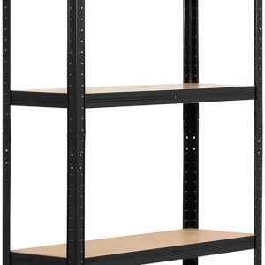 Rhino Racking – 5 Tier Heavy-Duty Industrial Storage Shelves – Black – 180x90x30cm