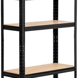 Rhino Racking Heavy-Duty Garage Shelving unit – 5-Tier Steel Storage Shelves, Boltless Shelves, Industrial Shelving, Black, 200kg Per-Tier, 150x75x30cm