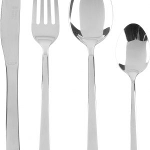 Russell Hobbs RH00022GP 16 Piece Cutlery Set – Vienna Stainless Steel Flatware Service for 4 People, Knife & Fork Silverware, Dishwasher Safe Knives Forks Spoons, Mirror Polish Finish, Home/Restaurant