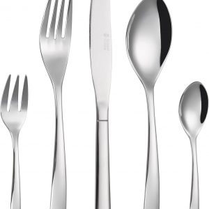 Russell Hobbs RH02264EU7 20 Piece Cutlery Set- Florence, Stylish Tableware for 4 People with Dessert Forks, 18/0 Quality Stainless Steel, Mirror Polish Finish, Comfortable to Hold, Dishwasher Safe