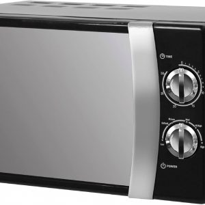 Russell Hobbs RHMM701B 17 Litre 700 W Black Solo Manual Microwave with 5 Power Levels, Ringer & Timer, Defrost Setting, Easy Clean