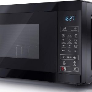 SHARP YC-MG02U-B Compact 20 Litre 800W Digital Microwave with 1000W Grill, 11 power levels, ECO Mode, defrost function, LED cavity light – Black
