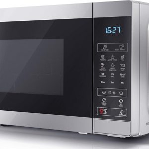 SHARP YC-MG02U-S Compact 20 Litre 800W Digital Microwave with 1000W Grill, 11 power levels, ECO Mode, defrost function, LED cavity light – Silver