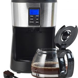 Salter EK4368 Bean to Jug Coffee Machine – Electric Coffee Grinder, 750ml Filter Coffee Maker with Reusable Filter, Digital Display with Programmable Timer, Keep Warm and Auto-Shut Off Function, Black