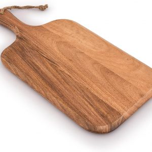 Samhita Acacia Wood Cutting Board, for Meat, Cheese, Bread, Vegetables & Fruits, with Grip Handle (38.1cm x 17.78cm)
