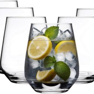 Secen London – Water Glasses, Set of 6 Glasses for Juice, 425 ml/14 oz,Premium Highball Glasses, Red Wine Glasses, Cocktail Glasses, Drinking Glasses for Water, Juice, and Cocktail