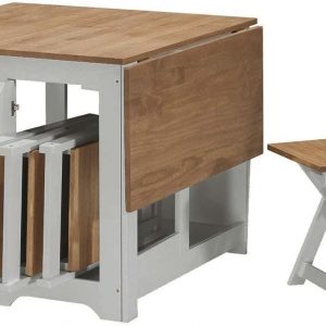 Seconique Santos Butterfly Dining Set in Grey/Distressed Waxed Pine