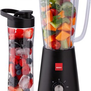 Sensio Home Personal Blender Smoothie Maker – BPA Free 1L Jar & 600ml Portable Sports Bottle, Electric Blender for Fruit, Vegetables, Protein Shakes, Crush Ice & Frozen Fruit, 2 Speed + Pulse 350W