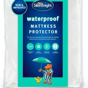 Silentnight New Waterproof Mattress Protector – Luxury Super Soft Pad Protect Your Bed Against Spillages – Hypoallergenic Machine Washable Protectors, White, King