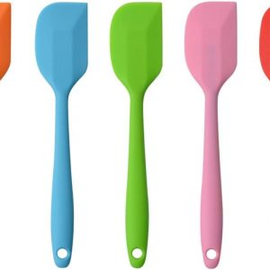 Silicone Spatula Set of 5-500°F Heat Resistant Seamless Rubber Spatulas with Stainless Steel Core Kitchen Utensils Non-Stick for Cooking, Baking and Mixing (22cm / 8.6inch)