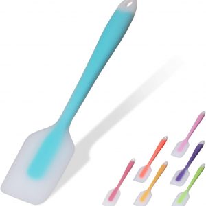 Silicone Spatula, Spatulas for Cooking 450°F Heat Resistant Seamless Rubber Spatulas Non-Stick Silicone Kitchen Utensils for Cooking, Baking and Mixing, Dishwasher Safe (Blue)