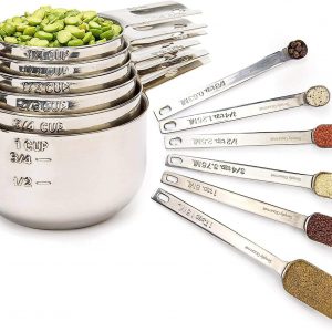 Simply Gourmet Measuring Cups and Spoons – Set of 12pc, Heavy-Duty, Stainless-Steel Measuring Spoons and Measuring Cups for Baking & Cooking – Dishwasher-Safe Kitchen Accessories