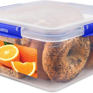 Sistema KLIP IT PLUS Food Storage Container | 5.5 L Square | Stackable & Airtight Fridge/Freezer Food Boxes with Lids | Recyclable with TerraCycle® | BPA-Free Plastic, Clear
