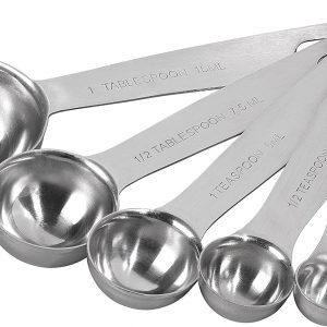 Tala A10550 Stainless Steel Measuring Spoons, 5 Piece Set for Measuring Dry and Liquids