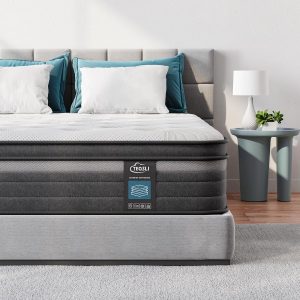 TeQsli Gel Individually Pocket Sprung Double Mattress 4FT6 with Breathable Soft Fabric, 10 Inch Hybrid Mattress Double for Pressure & Back Pain Relief, Medium Firm Mattress in a Box 135x190x25cm