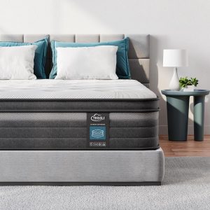 TeQsli Gel Individually Pocket Sprung Single Mattress 3FT with Breathable Soft Fabric, 10 Inch Hybrid Mattress Single for Pressure & Back Pain Relief, Medium Firm Mattress in a Box-90x190x25cm