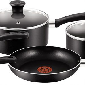 Tefal Essential, Aluminium Pots and Pans Set, 16 cm, 18 cm and 20 cm