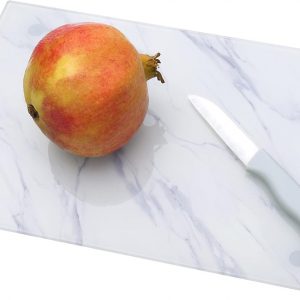 Tempered Glass Cutting Board Non-Slip Worktop Saver Chopping Board Countertop Saver Scratch Resistant Heat Resistant Shatter Resistant Dishwasher Safe 40x30cm Marble Effect