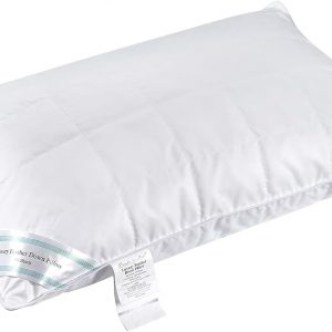 Threads For Bed Natural Goose Down & Feather Pillows (50% Down), Luxury Sleeping Pillow with Downproof Dual Layer Cover, Medium/Soft Density Support Pillow For Back & Side Sleeper (1 Pack, 19×29)