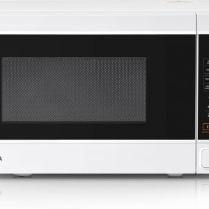 Toshiba 800w 20L Microwave Oven with 6 Preset Recipes, 11 Power Levels, Procedural Memory, Auto Defrost, and Digital Display – White – MM-EM20P(WH)