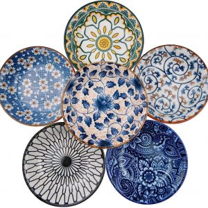 TuYines Porcelain Tapas Dishes,Snack Bowls for Tapas,Tapas Bowls Set,Ceramic Dipping Bowls,Ceramic Bowls,6pcs Ø 10 cm Small Spice Bowls,Dishes Sauce Dishes for Sushi,Sauce,Snack and Soy
