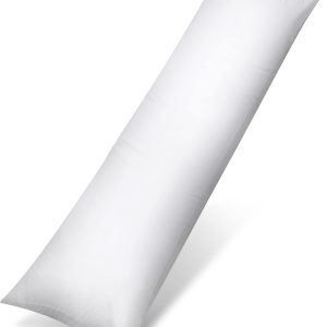 Utopia Bedding Bolster Pillow (Double, 4Ft 6 Inch), Full Body Pillow, Soft Hollowfiber Filling, Long Pregnancy Pillow for Maternity Support and Side Sleeper (White)