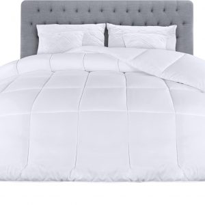 Utopia Bedding Lightweight 4.5 Tog Single Size Duvet with Corner Tabs, Microfiber Soft Breathable Duvet, Box Stitched Down Alternative Quilt 135×200 cm (White)