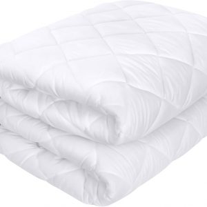 Utopia Bedding Mattress Protector Double Bed Quilted 135×190 cm, Breathable Mattress Topper, Mattress Pad Stretches up to 38 CM, Deep Fitted Mattress Cover (White)