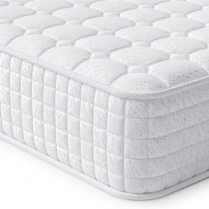 Vesgantti 4FT6 Double Mattress, 9.4 Inch Hybrid Mattress with Breathable Foam and Individually Pocket Spring – Medium Firm, White