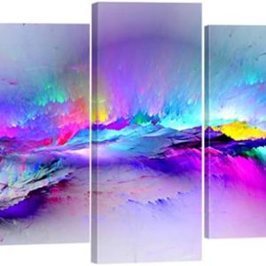 Wieco Art 5 Pcs Changing Colors Canvas Print for Paintings Artwork Modern Canvas Wall Art for Home and Office Decor