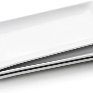 WishDeco Ceramic Serving Platters Set of 3, White Rectangular Plates, 36cm/14 inch Large Serving Trays, Porcelain Serving Dishes, Party Platters for Dessert, Buffet, Snack, Steak, Fruit