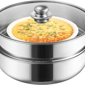 ZENFUN Steamer for Cooking, Steamer Pot with Steamer Insert, 2 Tier