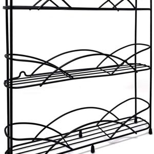 joeji’s Kitchen Free Standing Spice Rack Organiser – Perfect Spices & Herbs Storage Holder – Up to 21 Jars Capacity – Suction Cups for Stability – Black