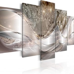 murando Canvas Wall Art Abstract Flowers 200×100 cm / 79″x40″ 5 pcs. Non-woven Canvas Prints Image Living room Bedroom Framed Artwork Painting Picture Photo Home Decoration Dandelion a-C-0087-b-n