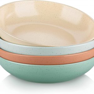 vancasso Sabine Pasta Bowls, 42 Ounce Large Salad Bowls, Stoneware Serving Bowl Set of 4, Microwave Oven Dishwasher Safe Bowls for Kitchen, Colorful Bowls for Pasta, Salad, Soup