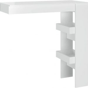 vidaXL Wall Bar Table Party Bistro Pub Breakfast Festival Standing Eat Dinner Dinette Table Wooden Furniture High Gloss White Engineered Wood