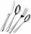 16 Piece Cutlery Set, Stainless Steel Knife and Fork Sets Service for 4, Hammered Pattern Design Tableware with Forks/Spoons/Knives, Modern Silverware Set for Home/Restaurant/Party