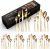 30 Piece Cutlery Set, Knife, Fork, Spoon, Tableware Cutlery Service for 6, Stainless Steel Sets High-Grade Mirror Polishing Cutlery Set (Gold)