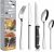 30 Piece Cutlery Sets with 6 Piece Steak Knives, Stainless Steel 30-Piece Silver Cutlery Flatware Set, Dinnerware Fork Knife Spoon Set Service for 6, Mirror Finished & Dishwasher Safe