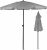 SUNMER 2M Grey Beach Umbrella, Beach Parasol, Water Repellent, UV Light Protection, Easy to Open and Close, Garden Outdoor Parasol With Tilt Mechanism