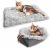 Eidoct Furry Self Warming Cat Bed Mat for Cats Small Dogs,Function 2 in 1 Soft Plush Blanket for Indoor Cats Dogs Fluffy Pet Bed (Gray)