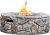 Teamson Home Outdoor Garden Round Propane Gas Fire Pit Table Burner, Smokeless Firepit, Patio Furniture Heater, Stone Effect with Lava Rocks & Cover