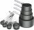 8 Pcs Measuring Cups and Spoons Set, Stackable Stainless Steel Handle Accurate Tablespoon for Measuring Dry and Liquid Ingredients Small Teaspoon with Plastic Head (Black)