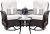 Harlie & Stone Outdoor Swivel Rocker Patio Chairs Set of 2 and Matching Side Table – 3 Piece Wicker Patio Bistro Set with Premium Fabric Cushions Outdoor Furniture (Dark Wicker Chair Beige Cushion)