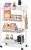 APEXCHASER 4-Tier Rolling Cart,Easy Assemble Mobile Storage Trolley On Wheels,Slide Out Utility Cart Shelving Units Kitchen Bathroom Laundry Room,White