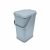 Addis 519226 Kitchen Recycling & General Storage bin 18 litres Stackable Food Waste Organiser Caddy with Clip lock lid & carrying Handle, Eco from Recycled Plastic Light Grey